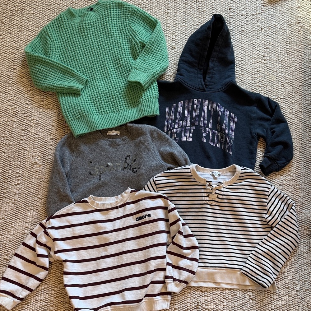 Lot of Girls Sweaters Sz 6-7 - Mango, Zara, Crewcuts